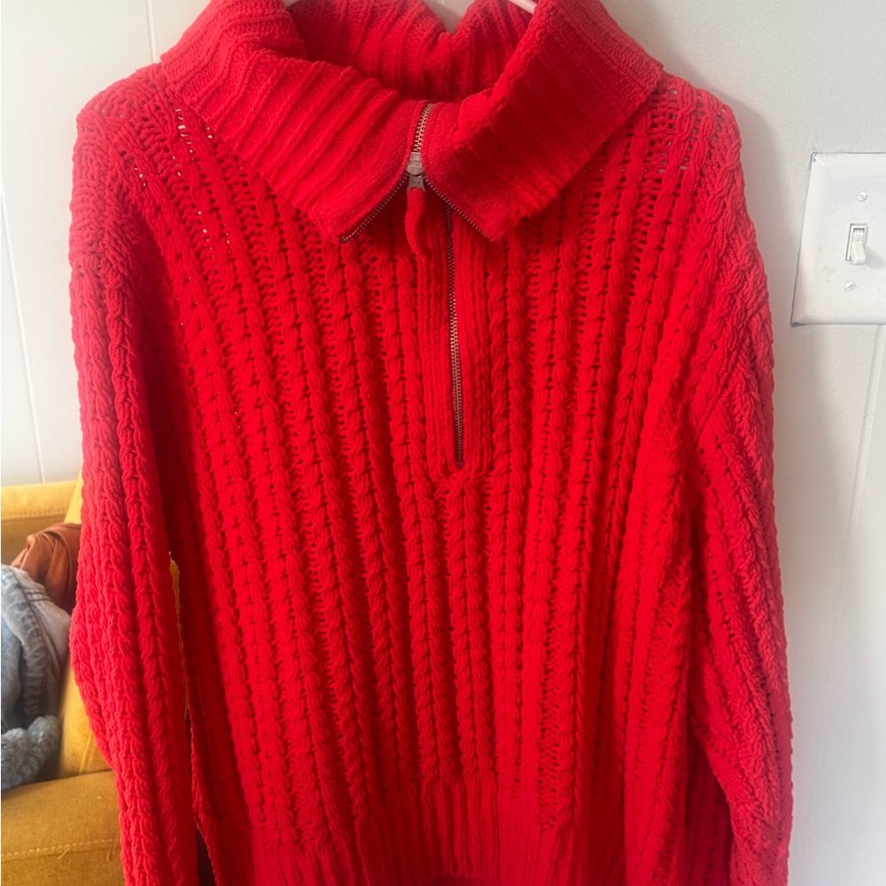 Aerie Cable Car Quarter Zip Sweater